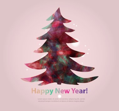 Yeni yıl mesajı afiş, elle çizilmiş