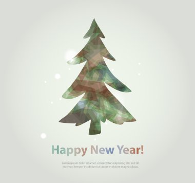 Yeni yıl mesajı afiş, elle çizilmiş