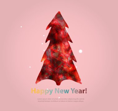 Yeni yıl mesajı afiş, elle çizilmiş