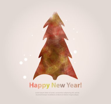 Yeni yıl mesajı afiş, elle çizilmiş