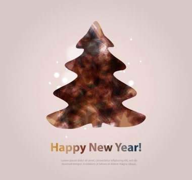 Yeni yıl mesajı afiş, elle çizilmiş