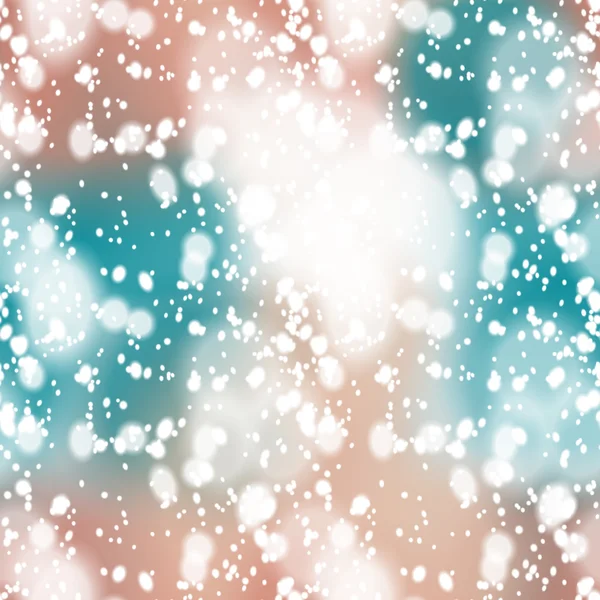 Colorful blurred background with snow overlay, seamless — Stock Vector