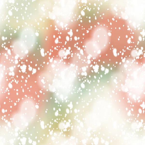 Bunte verschwommene Hintergrund mit Schnee-Overlay, nahtlos — Stockvektor