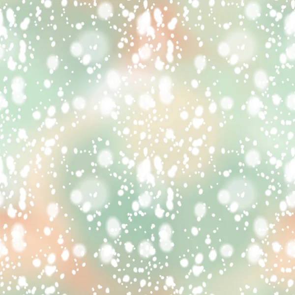 Bunte verschwommene Hintergrund mit Schnee-Overlay, nahtlos — Stockvektor