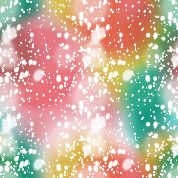 Bunte verschwommene Hintergrund mit Schnee-Overlay, nahtlos — Stockvektor