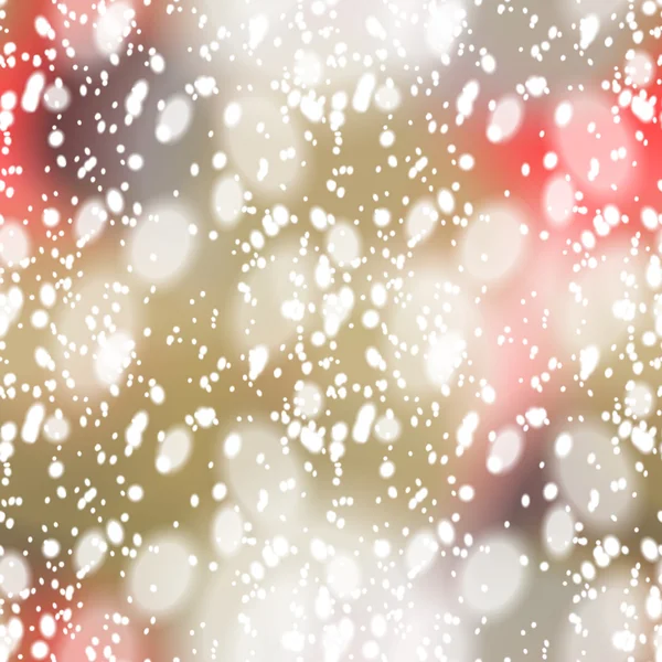 Bunte verschwommene Hintergrund mit Schnee-Overlay, nahtlos — Stockvektor