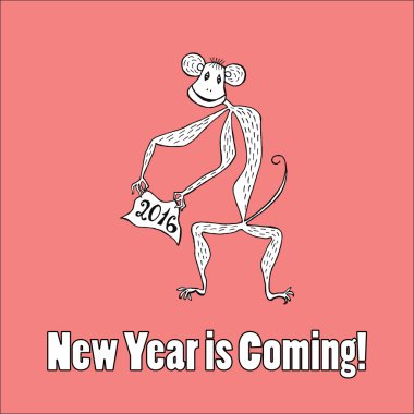 Yeni yıl el çizilmiş doodle