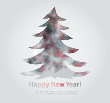 Yeni yıl mesajı afiş, elle çizilmiş