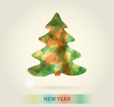 Yeni yıl mesajı afiş, elle çizilmiş