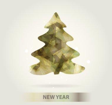 Yeni yıl mesajı afiş, elle çizilmiş