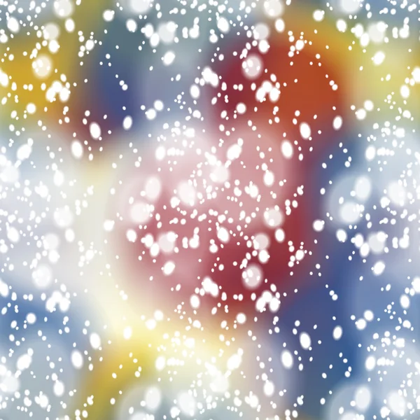 Colorful blurred background with snow overlay, seamless — Stock Vector