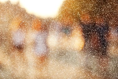 Kışın şehir commuters