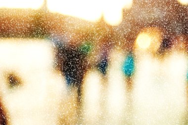 Kışın şehir commuters