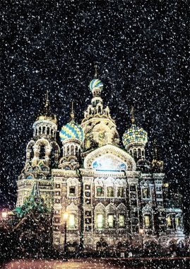 Saint Petersburg, Rusya'nın dökülmüş kan Kilisesi.