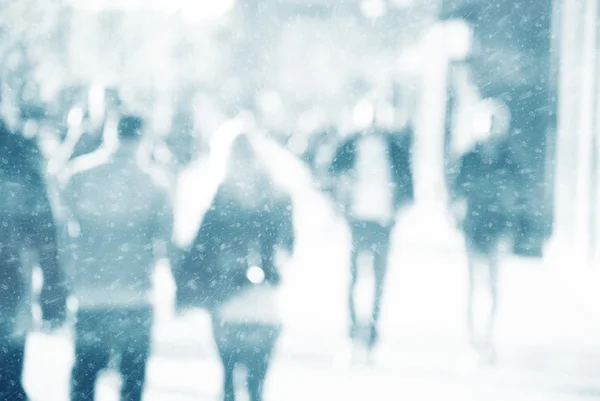 Osoby dojeżdżające do pracy miasto zimą — Zdjęcie stockowe