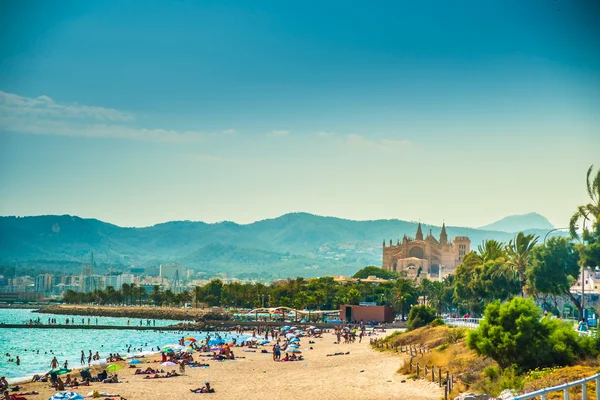 Visa av stranden Palma de Mallorca — Stockfoto