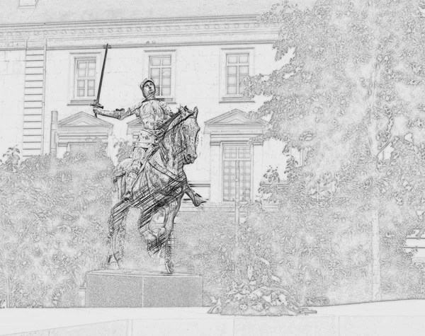 Estátua de Jeanne dArc, Reims — Fotografia de Stock