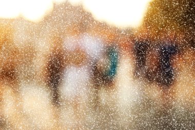 Kışın şehir commuters