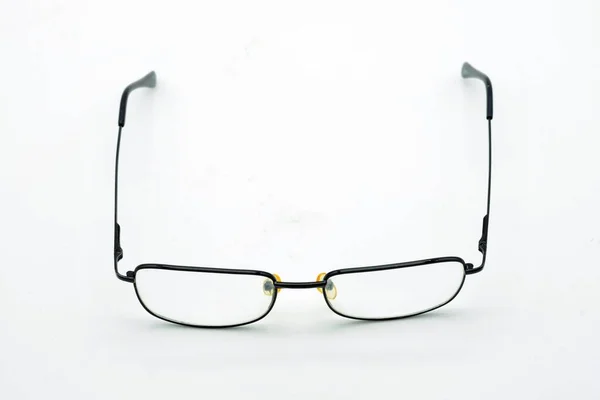 Óculos Prescrição Com Lentes Transparentes Isolados Sobre Fundo Branco — Fotografia de Stock