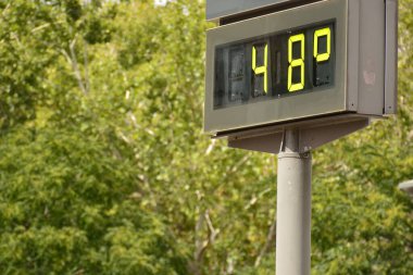 Sokak termometresi. Yazın 48 derece santigrat derece.