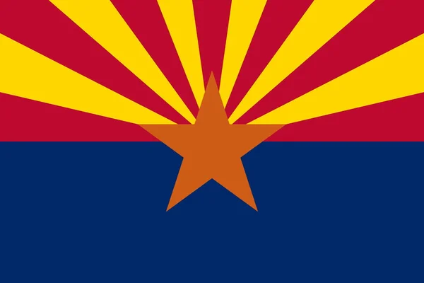 Grande Bandiera Piatta Ufficiale Dell Arizona Orizzontale — Foto Stock