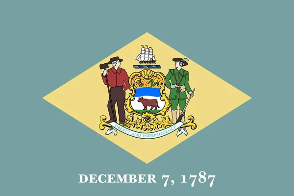 Bandera Plana Grande Oficial Delaware Horizontal — Foto de Stock