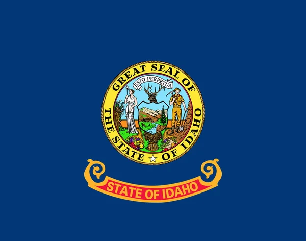 Grande Bandiera Piatta Ufficiale Dell Idaho Orizzontale — Foto Stock