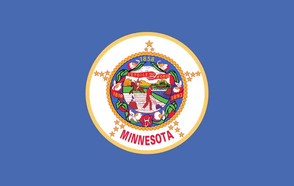 Ufficiale Grande Bandiera Piatta Del Minnesota Orizzontale — Foto Stock