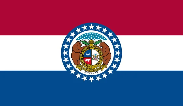 Officiell Stor Flagga Missouri Horisontell — Stockfoto