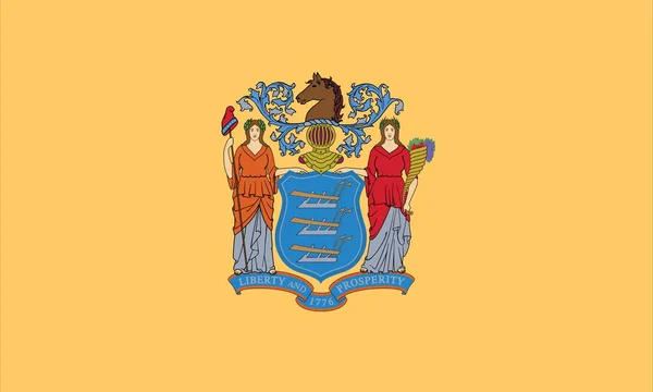 Officiële Grote Vlakke Vlag Van New Jersey Horizontaal — Stockfoto