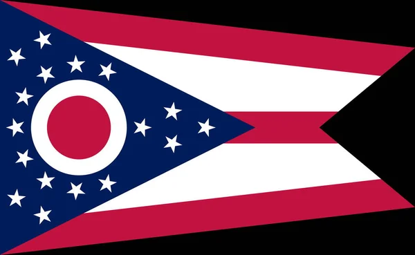 Ufficiale Grande Bandiera Piatta Dell Ohio Orizzontale — Foto Stock