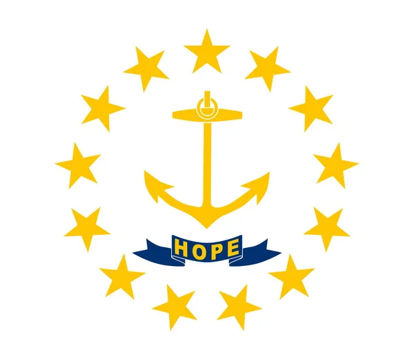 Bandera Plana Grande Oficial Rhode Island Horizontal —  Fotos de Stock