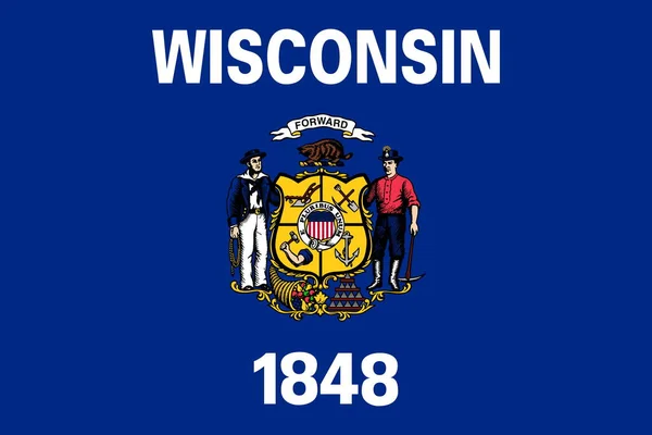 Bandiera Ufficiale Del Wisconsin Orizzontale — Foto Stock