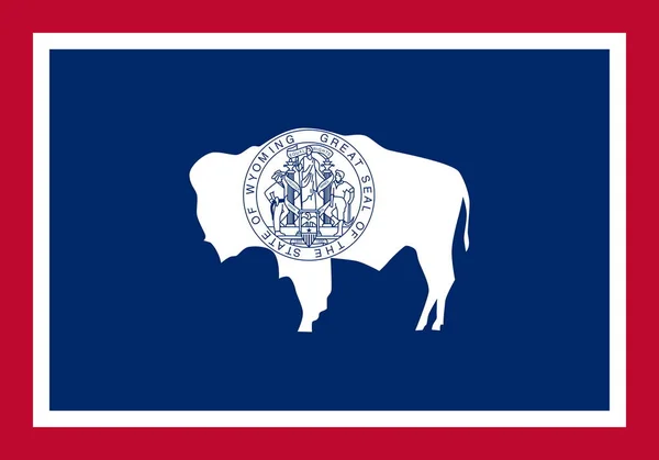 Bandera Plana Grande Oficial Wyoming Horizontal — Foto de Stock