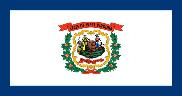 Επίσημη Μεγάλη Επίπεδη Σημαία Της Δυτικής Βιρτζίνια Οριζόντια Royalty Free Εικόνες Αρχείου
