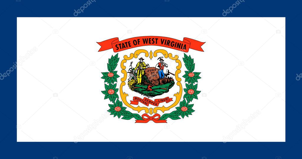 Official Large Flat Flag of West Virginia Horizontal