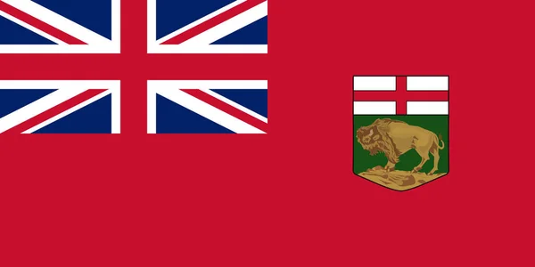 Hivatalos Nagy Lapos Zászló Manitoba Horizontális — Stock Fotó