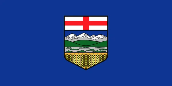 Official Large Flat Flag Alberta Horizontal Stock Image