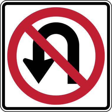 U dönüşü Resmi ABD Yol İşareti İllüstrasyonu Yok
