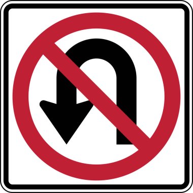 No U-turn Official US Road Sign Illustration clipart