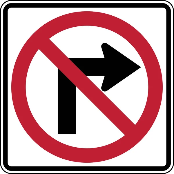 Right Turn Oficjalny Znak Drogowy Usa Ilustracja — Zdjęcie stockowe