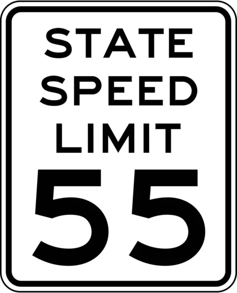 State Speed Limit Officiella Amerikanska Vägmärken Illustration — Stockfoto