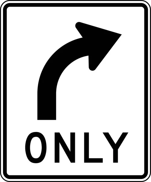Right Turn Only Official Road Sign Illustration — Stock Photo, Image