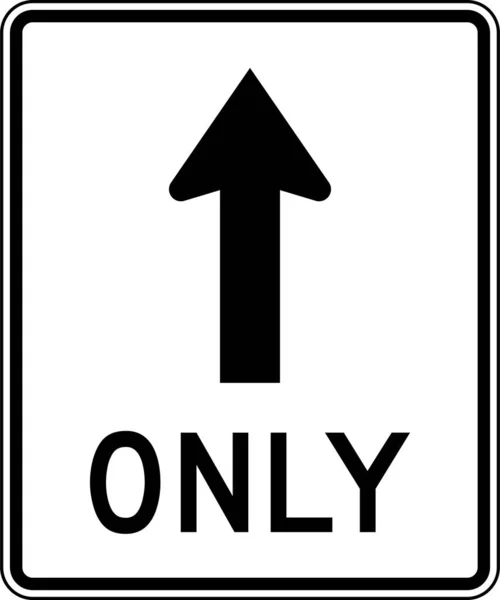 Straight Ahead Only Official Road Signal Illustration — Foto Stock
