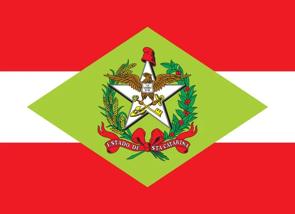 Official Large Flat Flag Santa Catarina State Horizontal —  Fotos de Stock