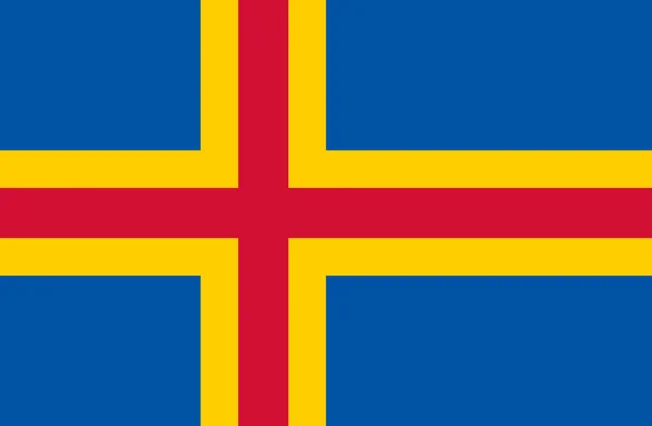 Flagga för Åland vågrätt — Stockfoto