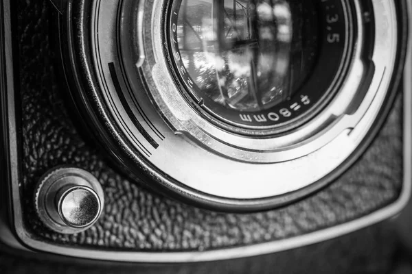 Closeup of apart of old film cameras with free copy space, vinta — Stock Photo, Image