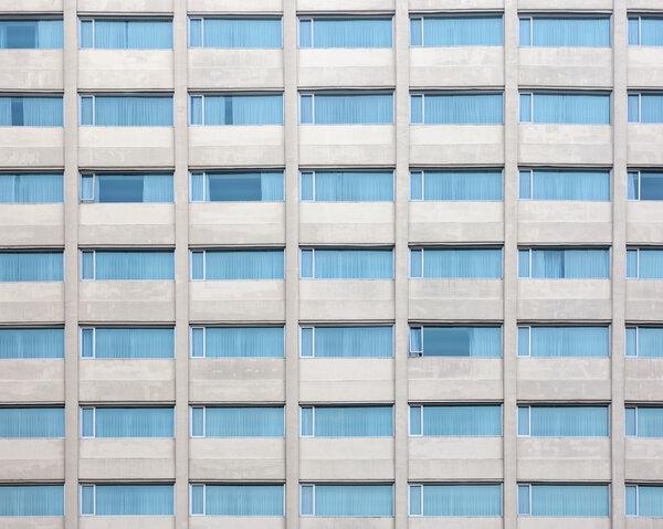 Multiple windows on a large office building