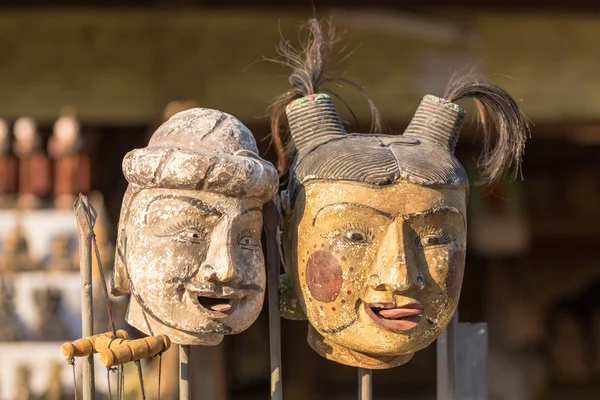 缅甸传统娃娃木偶纪念品. — 图库照片