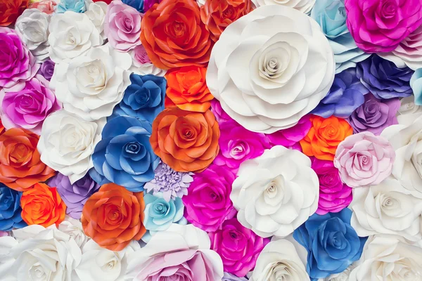 Colorful paper flower for backdrop wedding wallpaper. Stock Image